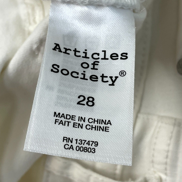 Articles of Society Jeans Womens 28 White Denim Skinny Low Rise 5 Pocket - Picture 3 of 12